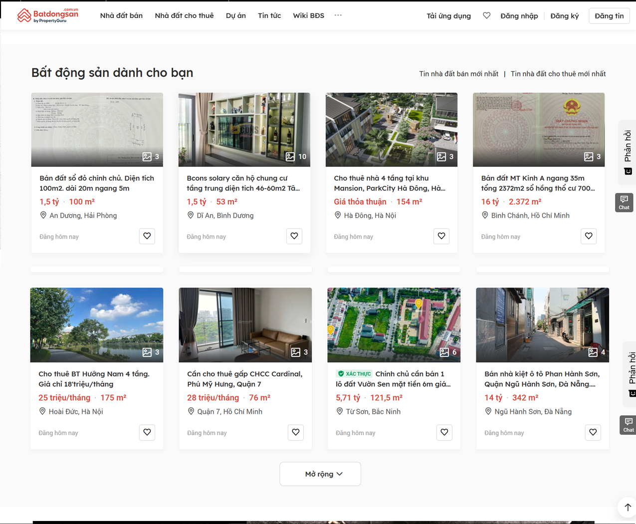 Dự Án Thiết Kế Website Bất Động Sản